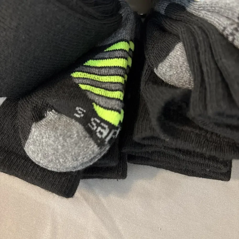 Hanes Boys 8 Pairs Premium Crew Athletic Socks Wicking, Size S 4.5- 8.5